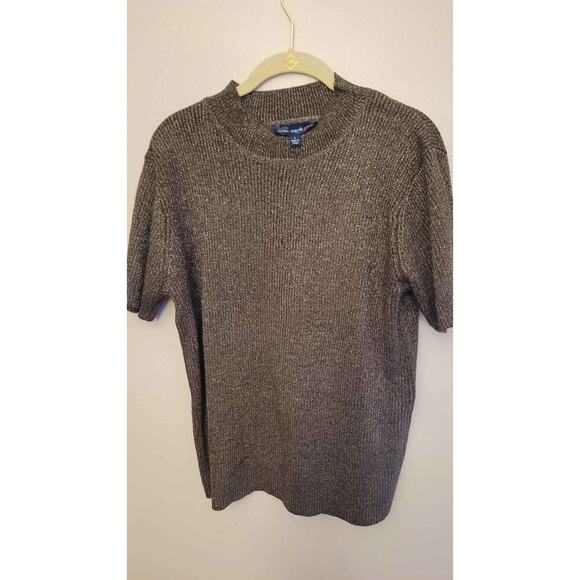 Susan Graver black shimmery sweater L - Picture 4 of 5